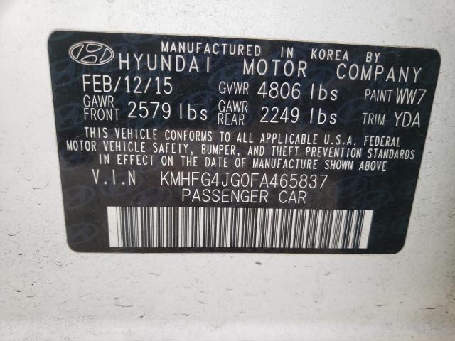 Photo 9 VIN: KMHFG4JG0FA465837 - HYUNDAI AZERA 