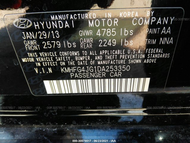 Photo 8 VIN: KMHFG4JG1DA253350 - HYUNDAI AZERA 