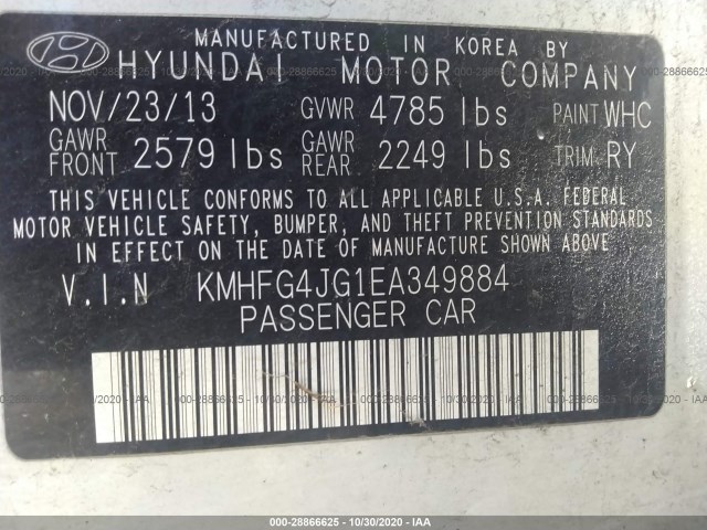 Photo 8 VIN: KMHFG4JG1EA349884 - HYUNDAI AZERA 