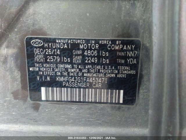 Photo 8 VIN: KMHFG4JG1FA453471 - HYUNDAI AZERA 