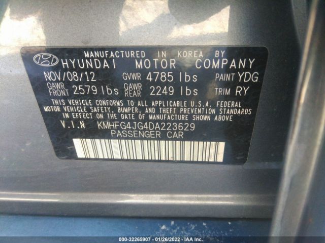 Photo 8 VIN: KMHFG4JG4DA223629 - HYUNDAI AZERA 