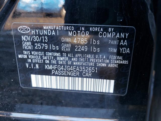 Photo 9 VIN: KMHFG4JG4EA352651 - HYUNDAI AZERA 