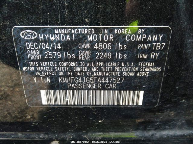 Photo 8 VIN: KMHFG4JG5FA447527 - HYUNDAI AZERA 