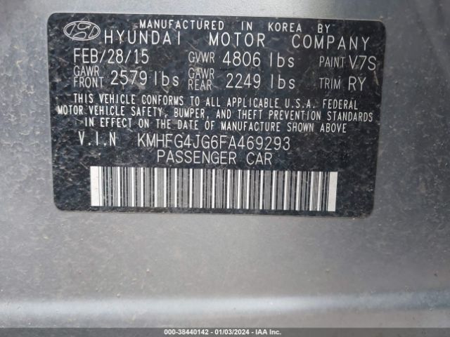 Photo 8 VIN: KMHFG4JG6FA469293 - HYUNDAI AZERA 