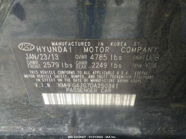 Photo 8 VIN: KMHFG4JG7DA250341 - HYUNDAI AZERA 