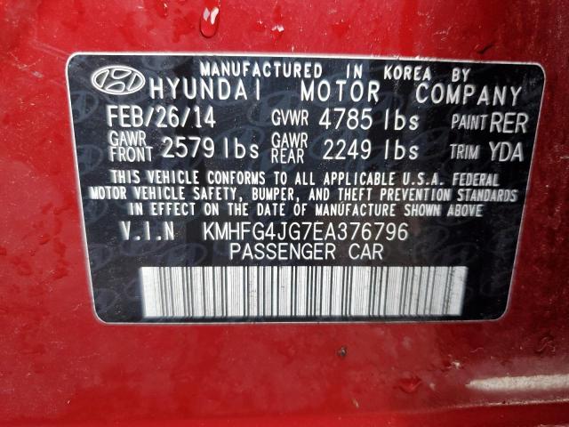 Photo 11 VIN: KMHFG4JG7EA376796 - HYUNDAI AZERA 