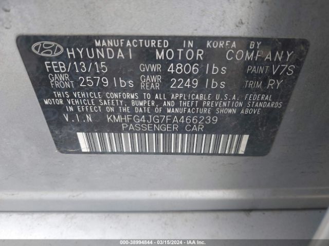 Photo 8 VIN: KMHFG4JG7FA466239 - HYUNDAI AZERA 