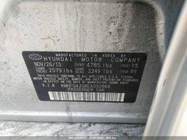 Photo 8 VIN: KMHFG4JG8EA350966 - HYUNDAI AZERA 