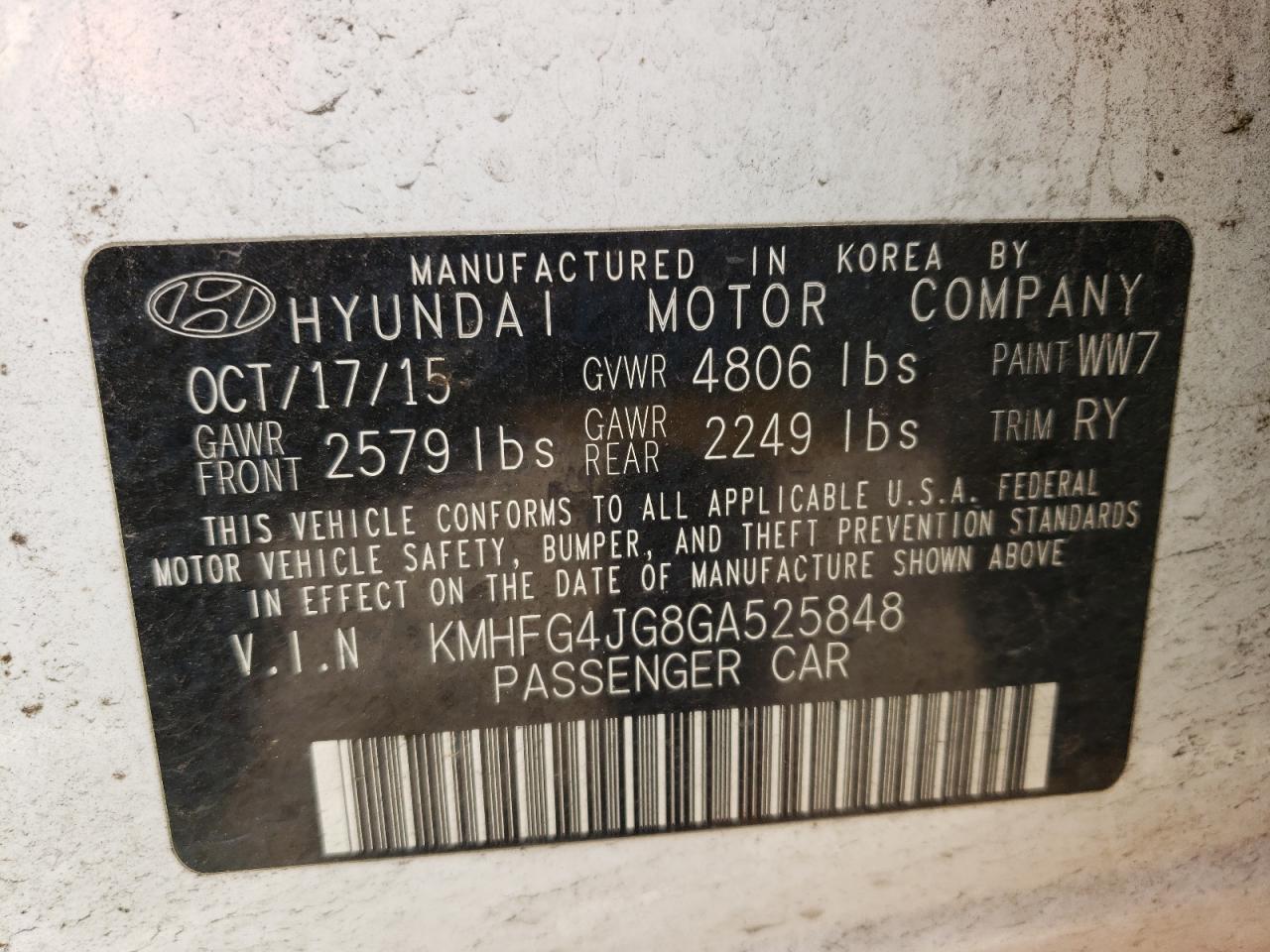 Photo 12 VIN: KMHFG4JG8GA525848 - HYUNDAI AZERA 