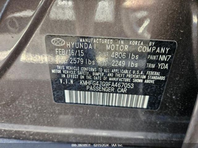 Photo 8 VIN: KMHFG4JG9FA467053 - HYUNDAI AZERA 