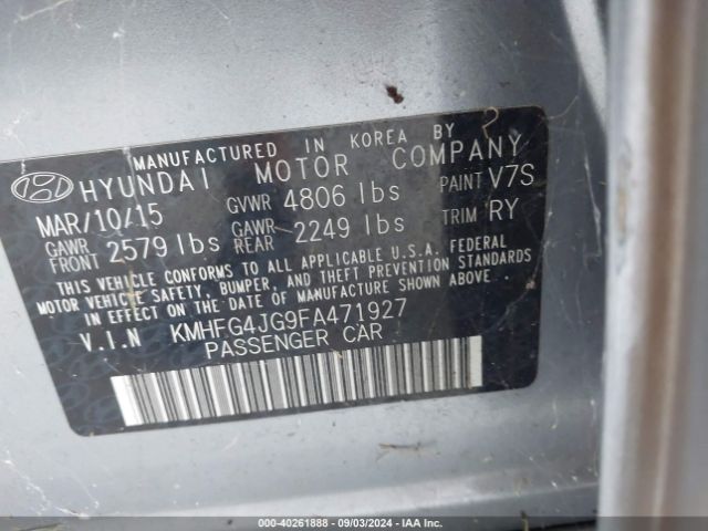 Photo 8 VIN: KMHFG4JG9FA471927 - HYUNDAI AZERA 