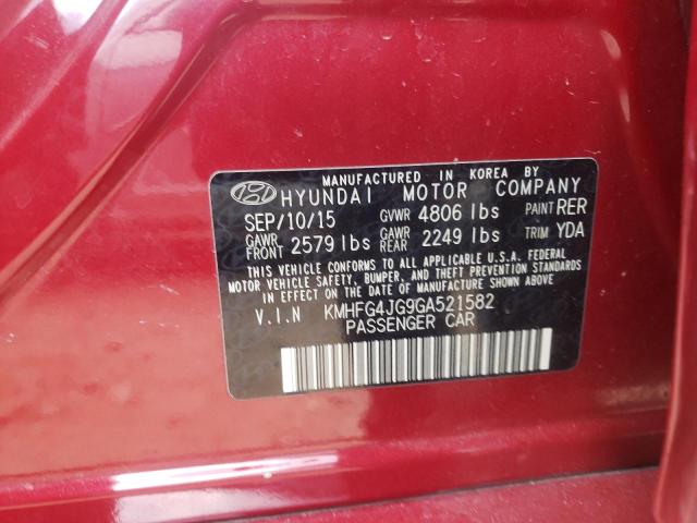 Photo 9 VIN: KMHFG4JG9GA521582 - HYUNDAI AZERA 