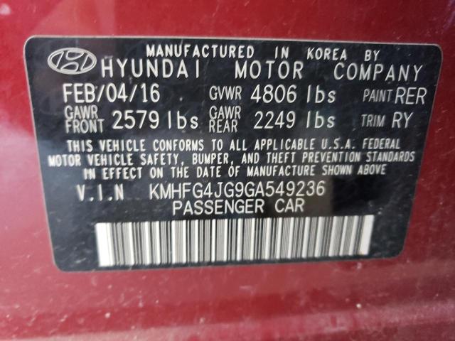 Photo 11 VIN: KMHFG4JG9GA549236 - HYUNDAI AZERA 