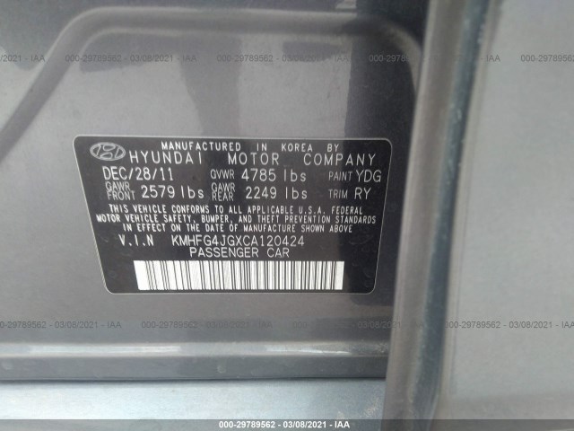 Photo 8 VIN: KMHFG4JGXCA120424 - HYUNDAI AZERA 