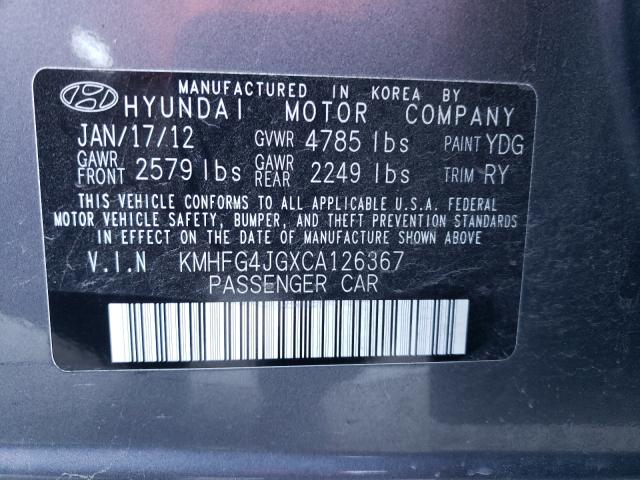 Photo 9 VIN: KMHFG4JGXCA126367 - HYUNDAI AZERA GLS 