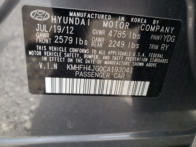 Photo 9 VIN: KMHFH4JG0CA193041 - HYUNDAI AZERA GLS 