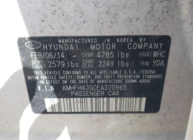 Photo 8 VIN: KMHFH4JG0EA370965 - HYUNDAI AZERA 