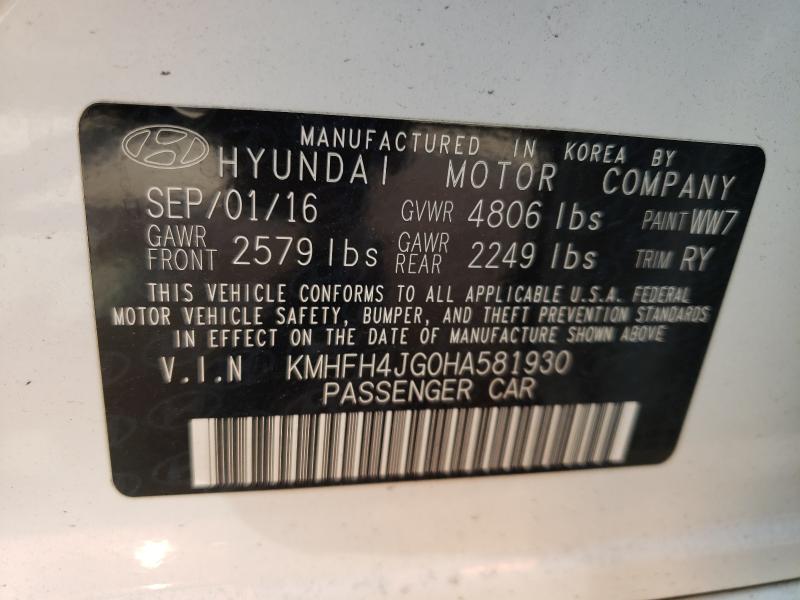 Photo 9 VIN: KMHFH4JG0HA581930 - HYUNDAI AZERA LIMI 