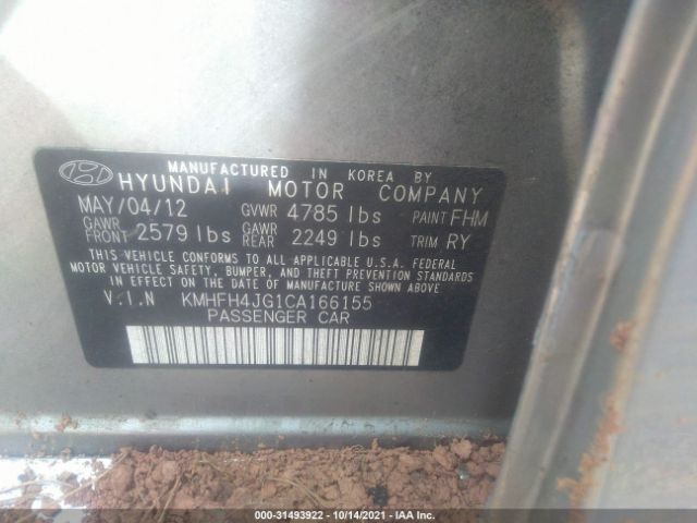 Photo 8 VIN: KMHFH4JG1CA166155 - HYUNDAI AZERA 