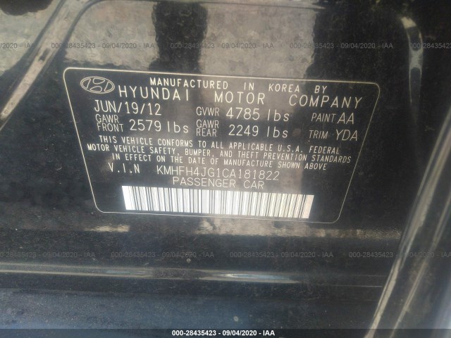 Photo 8 VIN: KMHFH4JG1CA181822 - HYUNDAI AZERA 