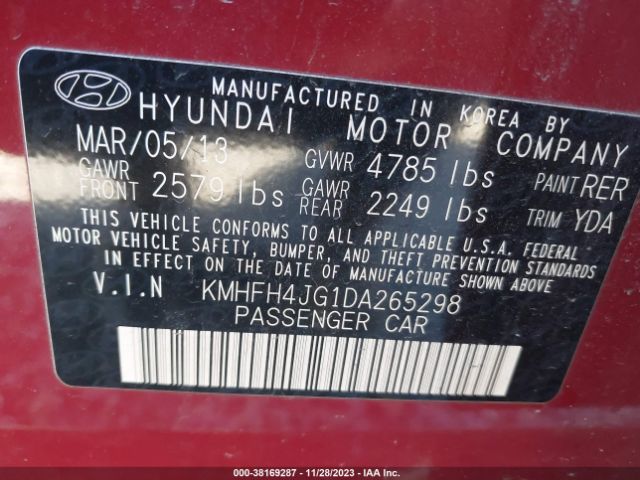 Photo 8 VIN: KMHFH4JG1DA265298 - HYUNDAI AZERA 