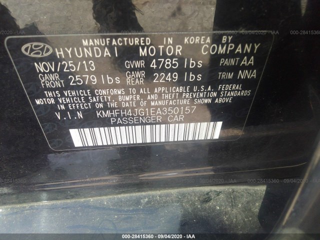 Photo 8 VIN: KMHFH4JG1EA350157 - HYUNDAI AZERA 