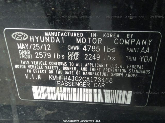 Photo 8 VIN: KMHFH4JG2CA173468 - HYUNDAI AZERA 