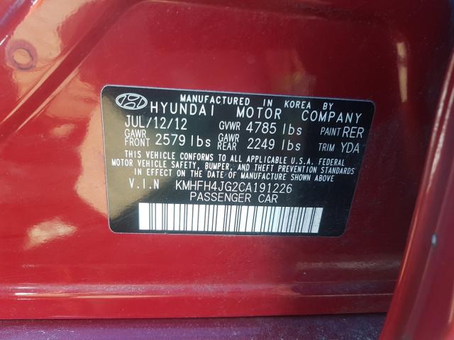 Photo 9 VIN: KMHFH4JG2CA191226 - HYUNDAI AZERA GLS 