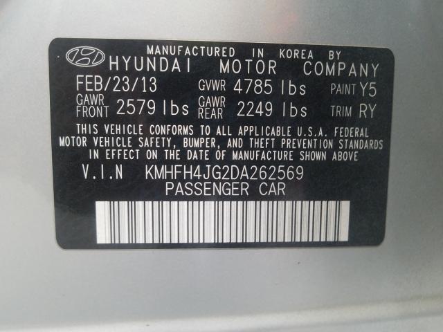 Photo 9 VIN: KMHFH4JG2DA262569 - HYUNDAI AZERA GLS 