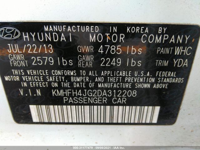 Photo 8 VIN: KMHFH4JG2DA312208 - HYUNDAI AZERA 