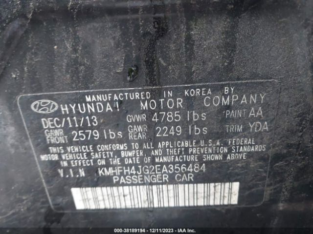 Photo 8 VIN: KMHFH4JG2EA356484 - HYUNDAI AZERA 