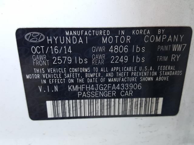 Photo 9 VIN: KMHFH4JG2FA433906 - HYUNDAI AZERA LIMI 