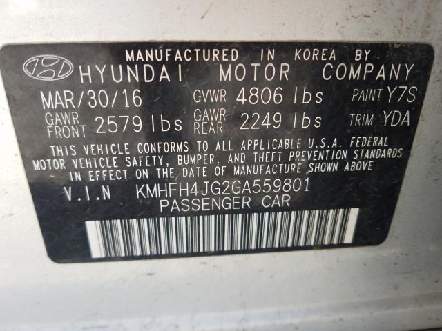 Photo 9 VIN: KMHFH4JG2GA559801 - HYUNDAI AZERA LIMI 