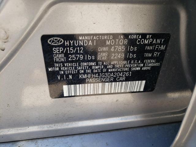 Photo 9 VIN: KMHFH4JG3DA204261 - HYUNDAI AZERA GLS 