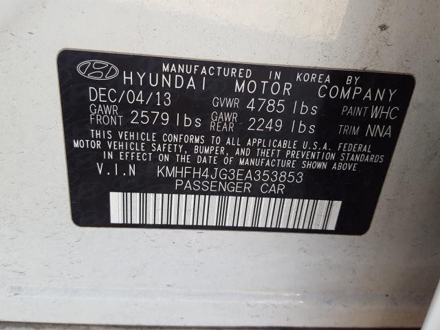 Photo 9 VIN: KMHFH4JG3EA353853 - HYUNDAI AZERA GLS 