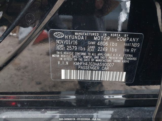 Photo 8 VIN: KMHFH4JG3HA590007 - HYUNDAI AZERA 