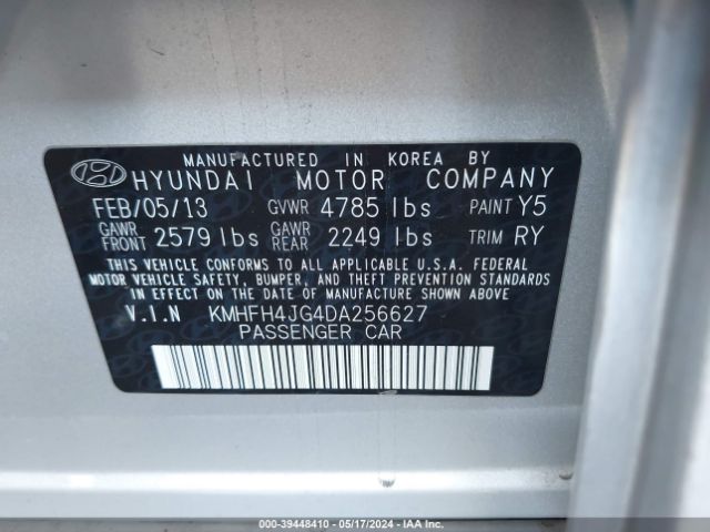 Photo 8 VIN: KMHFH4JG4DA256627 - HYUNDAI AZERA 