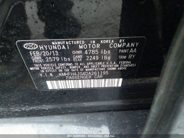 Photo 8 VIN: KMHFH4JG4DA261195 - HYUNDAI AZERA 