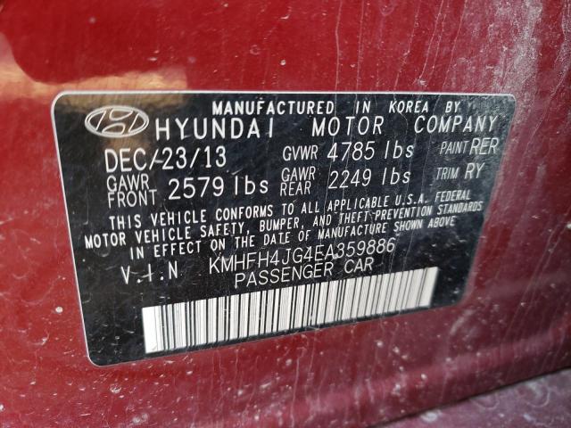 Photo 9 VIN: KMHFH4JG4EA359886 - HYUNDAI AZERA GLS 