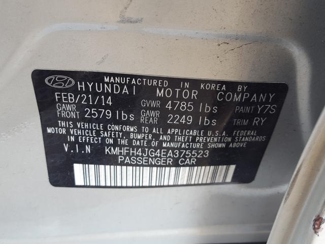 Photo 9 VIN: KMHFH4JG4EA375523 - HYUNDAI AZERA GLS 