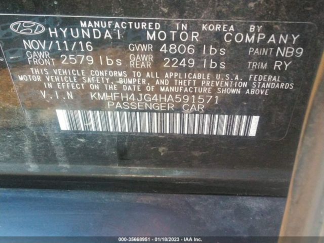 Photo 8 VIN: KMHFH4JG4HA591571 - HYUNDAI AZERA 