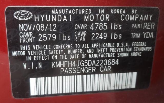 Photo 9 VIN: KMHFH4JG5DA223684 - HYUNDAI AZERA GLS 