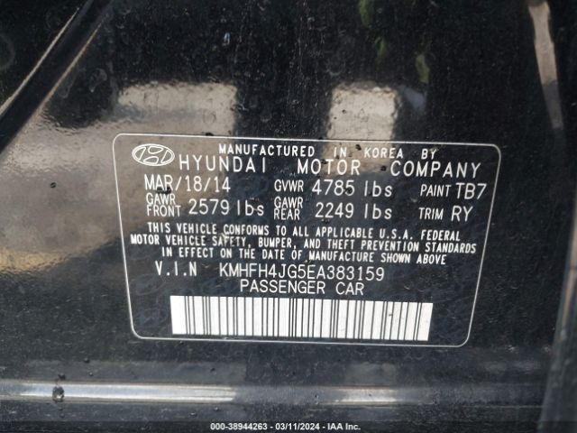 Photo 8 VIN: KMHFH4JG5EA383159 - HYUNDAI AZERA 