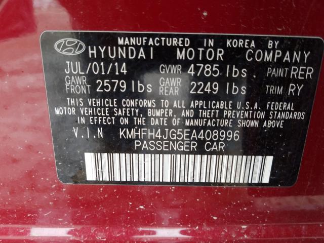 Photo 9 VIN: KMHFH4JG5EA408996 - HYUNDAI AZERA GLS 