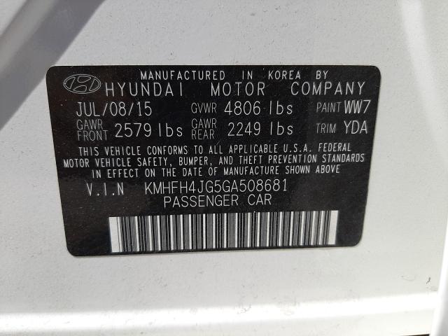 Photo 9 VIN: KMHFH4JG5GA508681 - HYUNDAI AZERA LIMI 