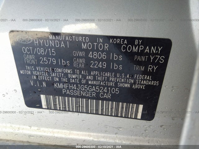 Photo 8 VIN: KMHFH4JG5GA524105 - HYUNDAI AZERA 