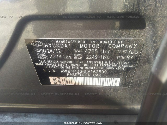 Photo 8 VIN: KMHFH4JG6CA162599 - HYUNDAI AZERA 