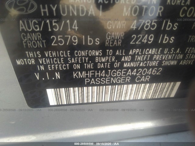 Photo 8 VIN: KMHFH4JG6EA420462 - HYUNDAI AZERA 