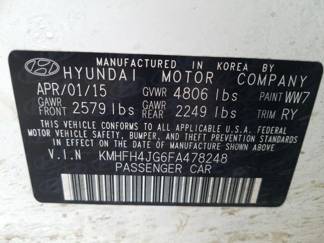 Photo 9 VIN: KMHFH4JG6FA478248 - HYUNDAI AZERA LIMI 