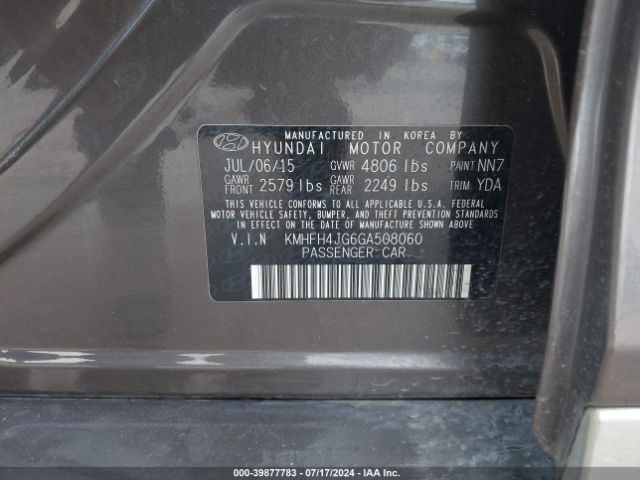 Photo 8 VIN: KMHFH4JG6GA508060 - HYUNDAI AZERA 